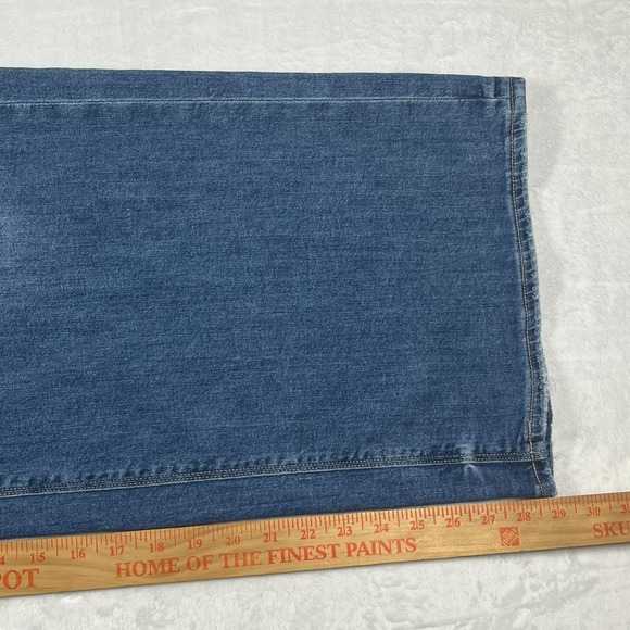 American Eagle Super High Rise Baggy Wide Leg Jeans Womens 14 Light Wash Stretch - Picture 15 of 16